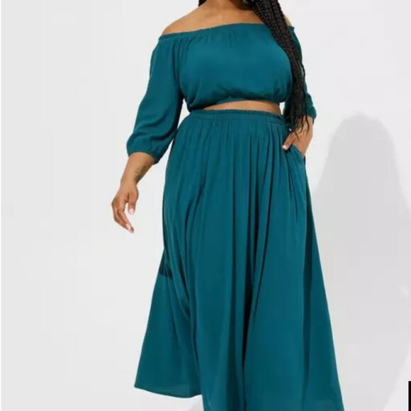 Torrid brand maxi off shoulder skirt with top - Picture 4 of 4